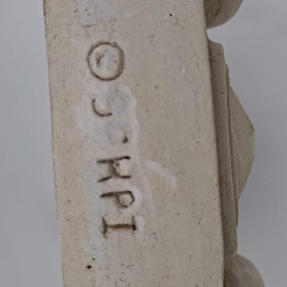 Handmade Vintage Ceramic Wall Hanging Cream Color 3D Relief Hangers on Back - Picture 10 of 11